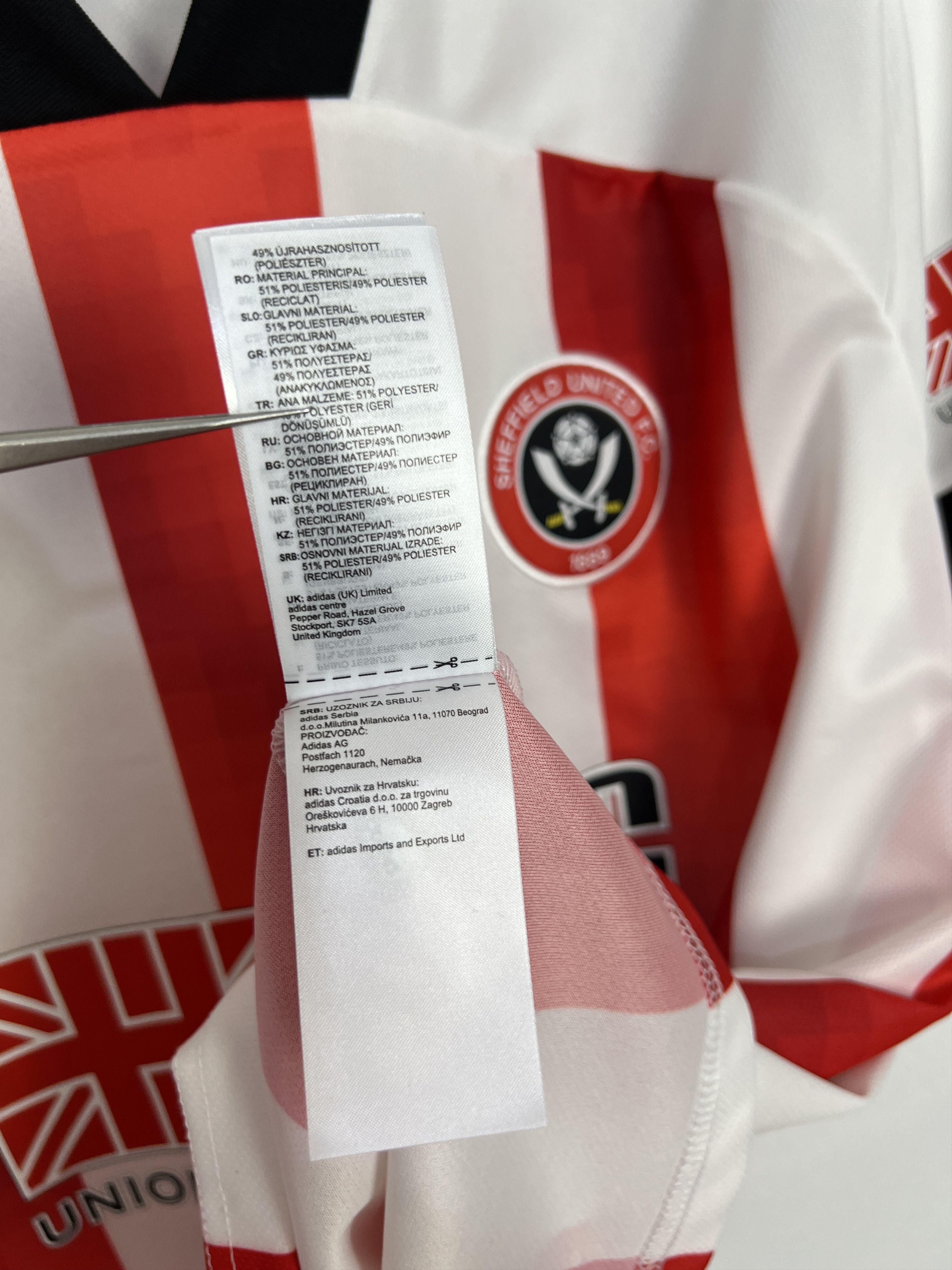 Adidas Sheffield United Home football shirt 2020 Soccer Adidas Size US XL / EU 56 / 4 - 12 Thumbnail