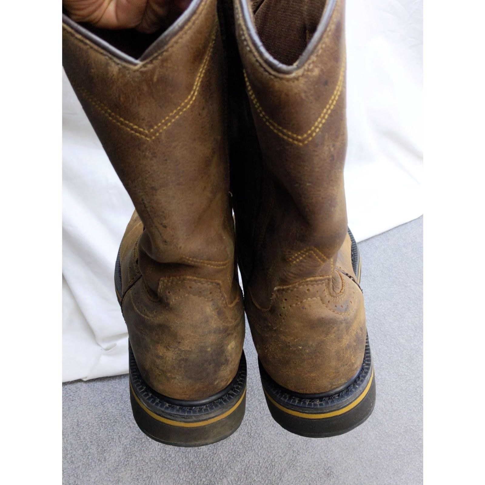 Vintage LaCrosse Tallgrass Western Work Boots Mens 9.5 Brown Waterproof Safety Toe Pull On Size US 10 / EU 43 - 7 Thumbnail