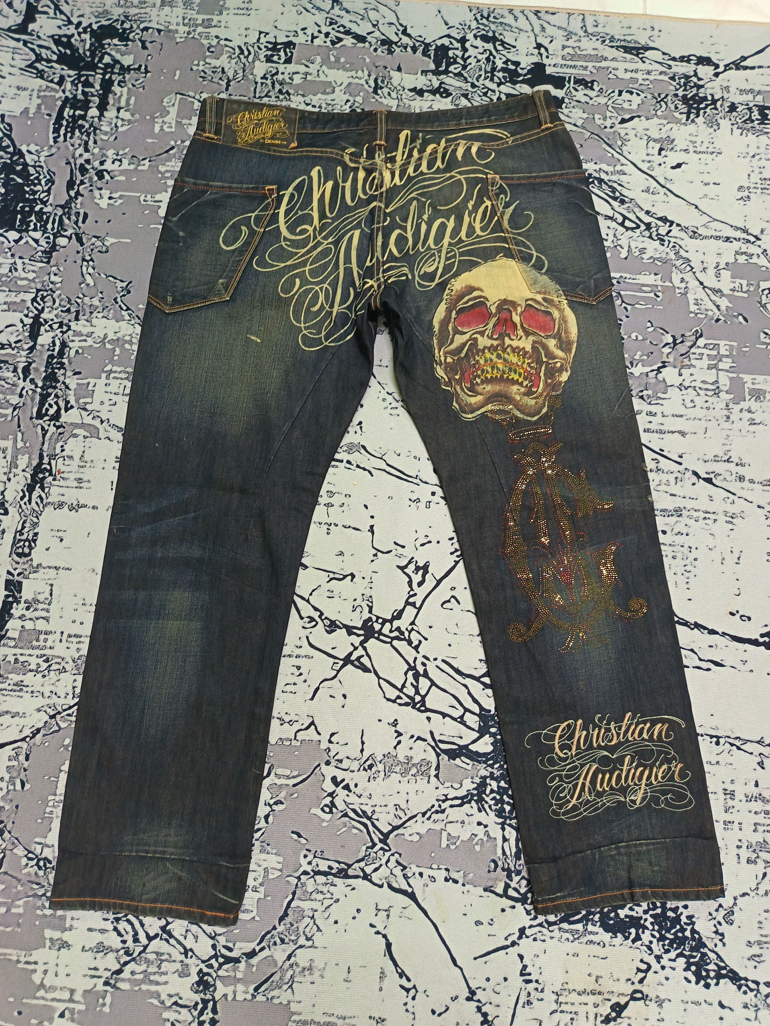 Christian Audigier Christian Audigier Embroidered Maria And Skull Denim Size US 39 - 1 Thumbnail