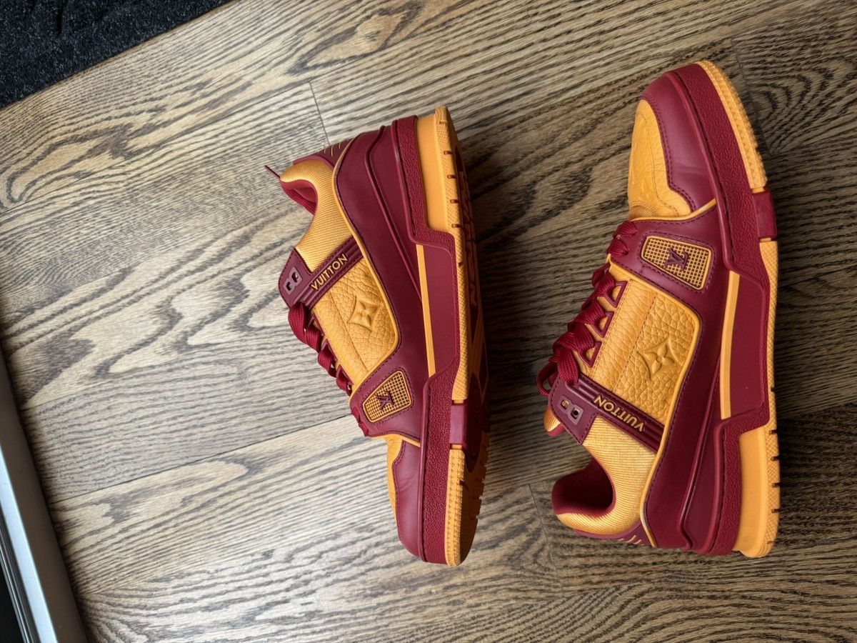 Louis Vuitton Louis Vuitton LV Trainer Virgil Abloh Red Orange 9.5 Size US 9.5 / IT 39.5 - 3 Thumbnail