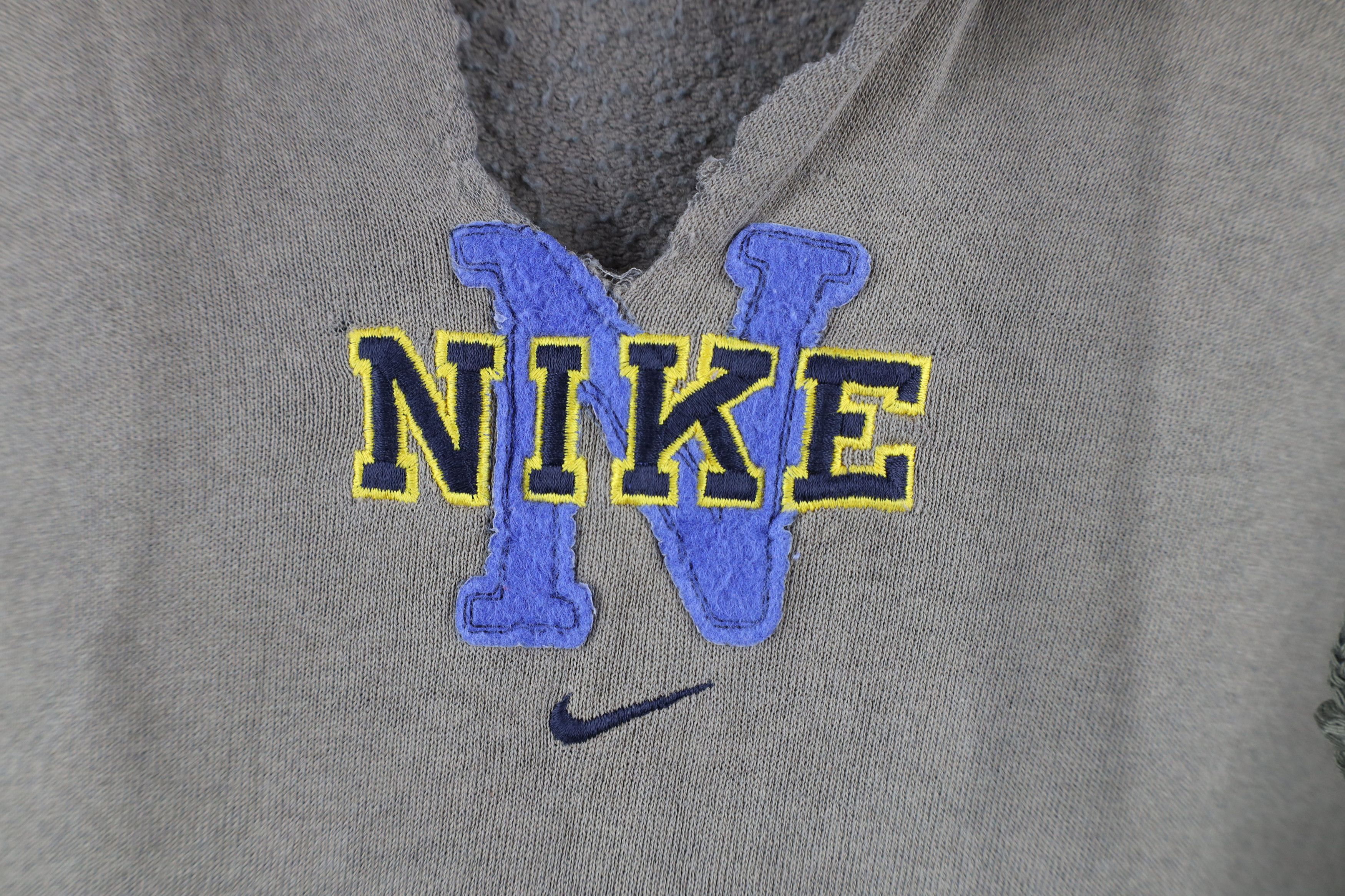 Nike × Vintage Vintage 90s Nike Scott Cetner Swoosh Hoodie Sweatshirt Gray Size US XL / EU 56 / 4 - 4 Thumbnail