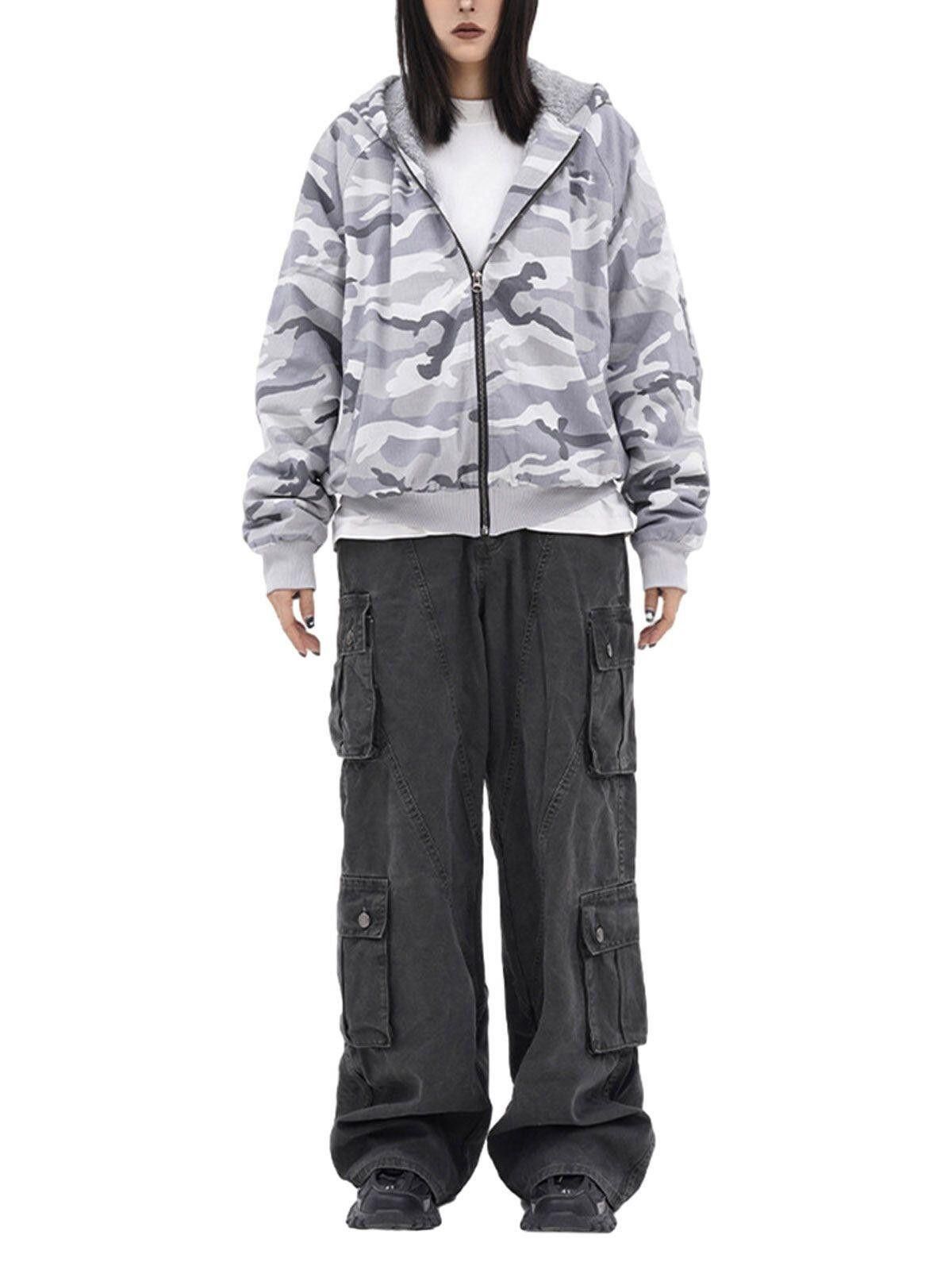Other Camouflage Fleece Hooded Jacket Size US L / EU 52-54 / 3 - 2 Thumbnail
