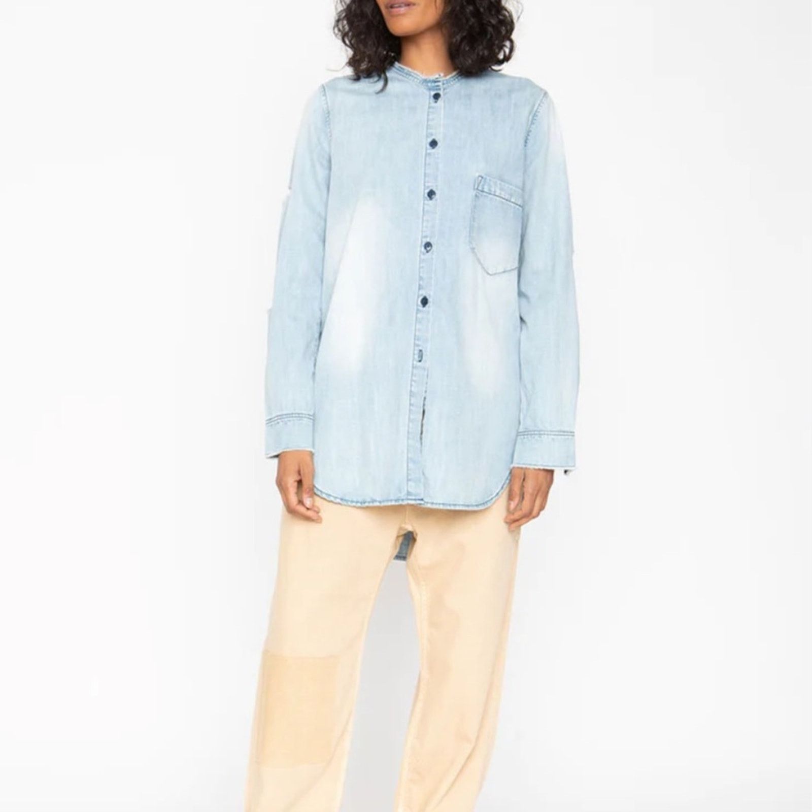 Sandrine Rose SANDRINE ROSE Mandarin Denim Shirt NWT in Medium Size M / US 6-8 / IT 42-44 - 1 Thumbnail