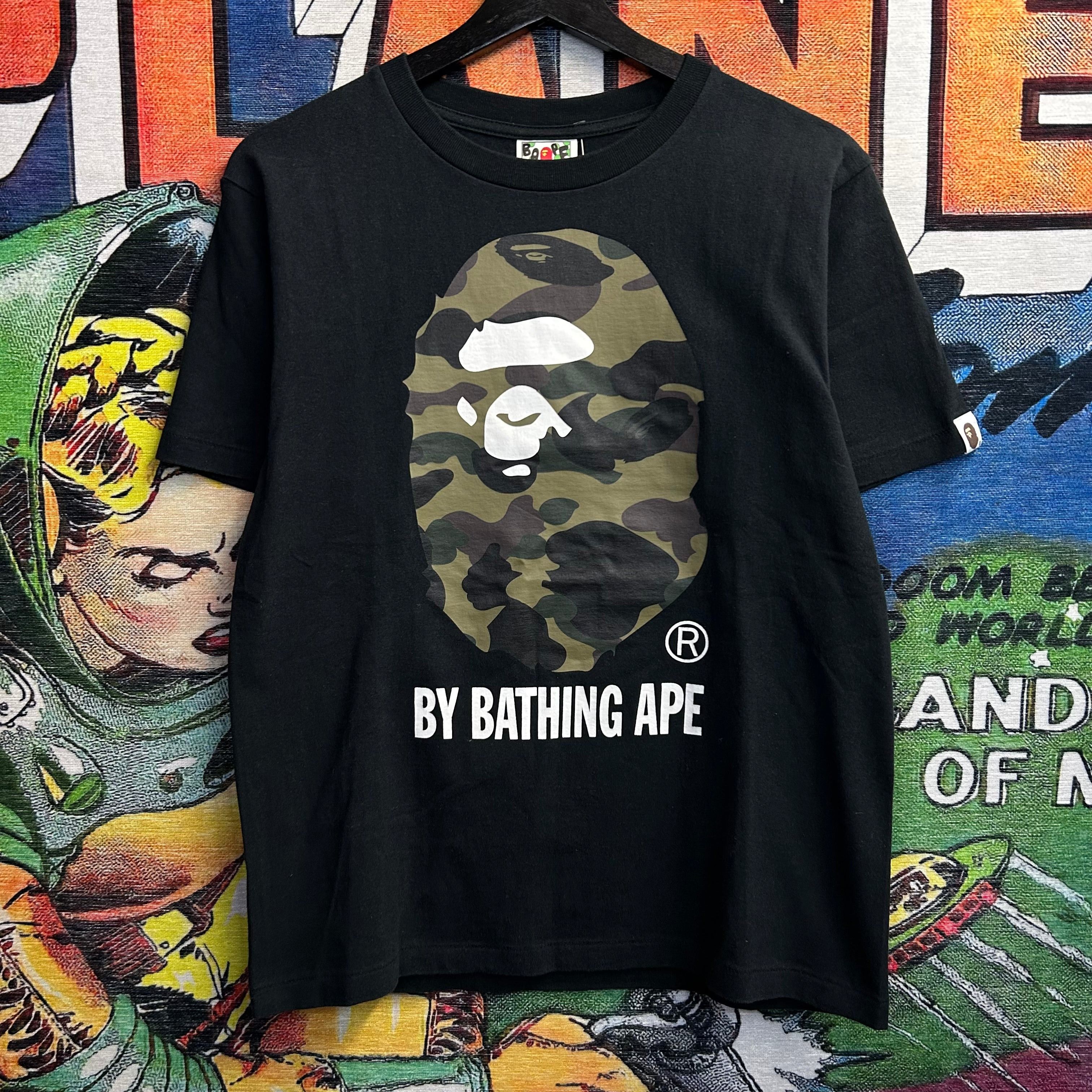 image of Bape Camo Ape Head Tee Size Small in Black, Men's