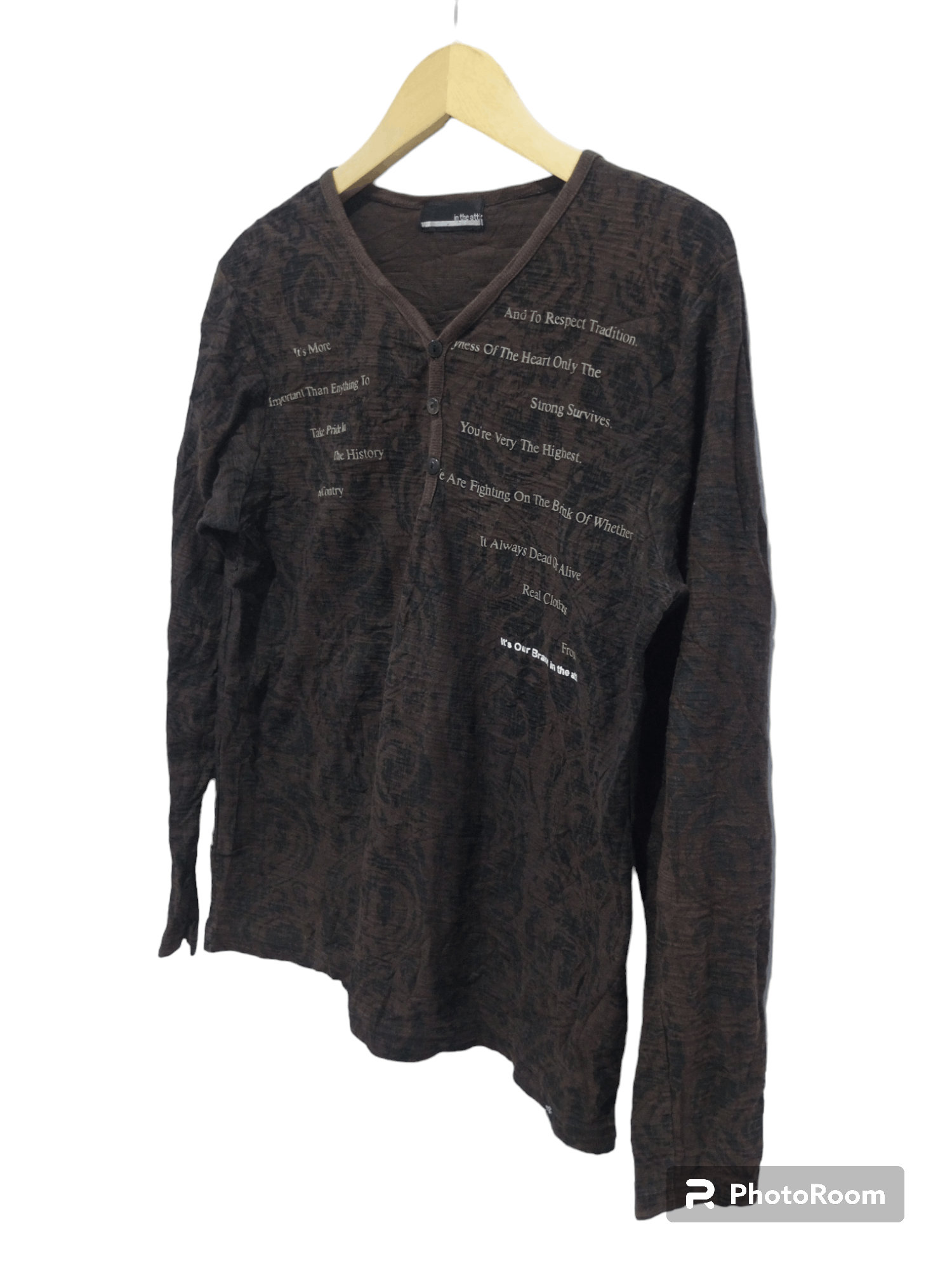 In The Attic In the attic half button poem full print long sleeve tee Size US M / EU 48-50 / 2 - 13 Thumbnail