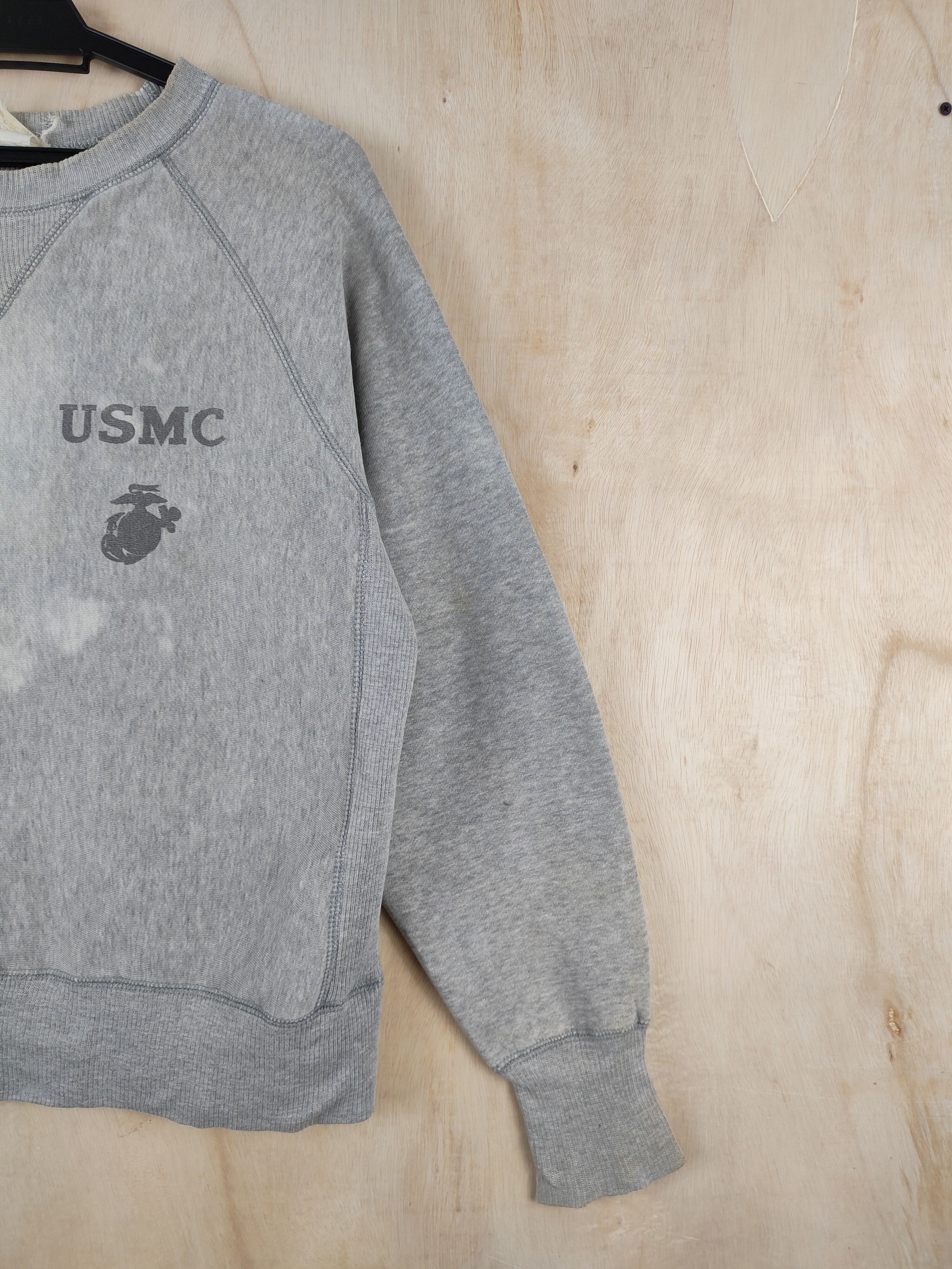 Vintage 50-50 USMC Marine Corp vintage Gray Faded Sweatshirts #S2463 Size US M / EU 48-50 / 2 - 6 Thumbnail