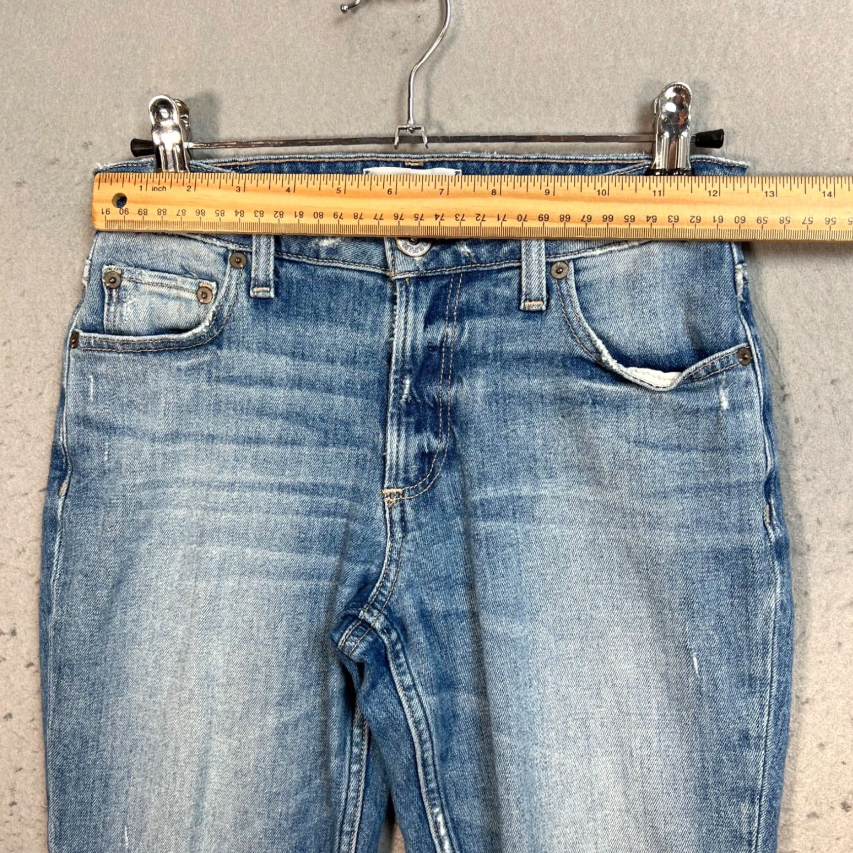 Paige VINTAGE Paige Slim Jeans Women’s Size 24 Blue Denim Distressed Stretch Skinny Pants Size 42" / US 20 - 6 Thumbnail