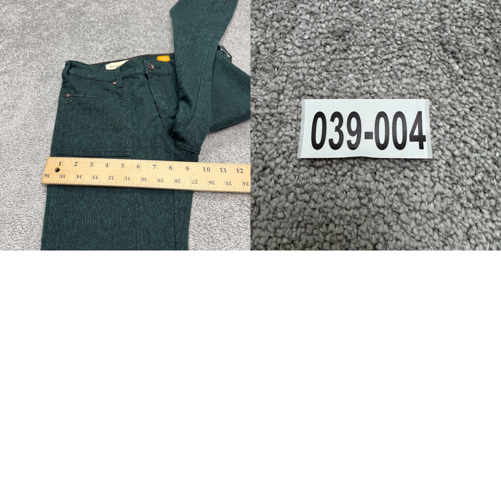 Vintage Pilcro And The Letter Press Jacquard Ankle Zip Denim Jeans Womens 26 Green 28x28 Size 26" / US 2 / IT 38 - 10 Thumbnail
