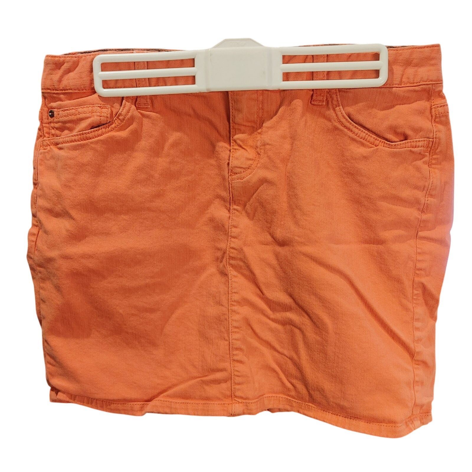 Tommy Hilfiger Tommy Hilfiger Women's 10 Orange Denim Jean Mini Skirt Size 32" / US 10 / IT 46 - 1 Thumbnail