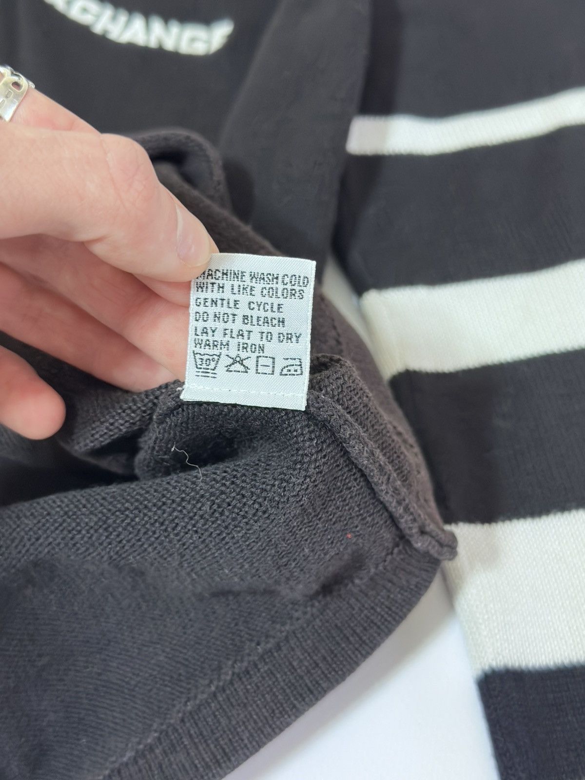 Armani Exchange Armani Exchange (A|X) Vintage 1/4 Zip Striped Knit Sweater Size L / US 10 / IT 46 - 7 Thumbnail