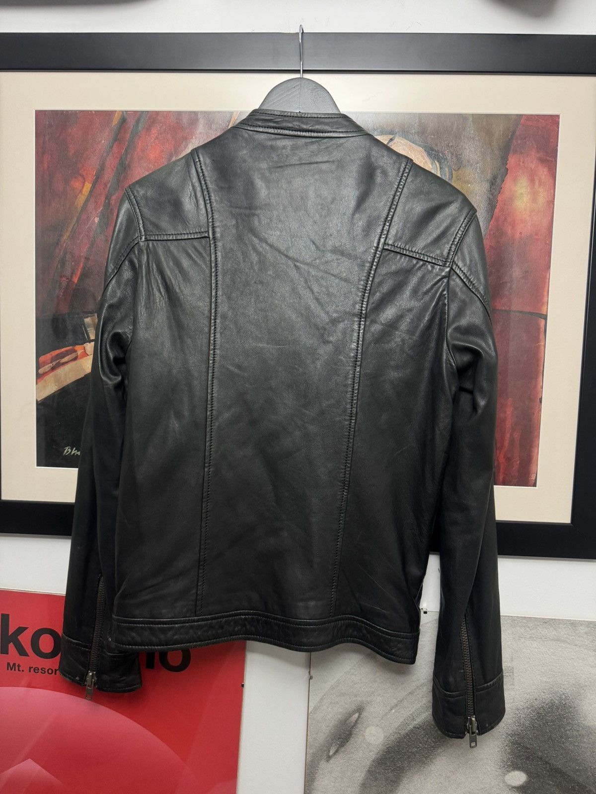 Samsoe Samsoe Samsoe Samsoe Krede Black Genuine Leather Slim Jacket Rock Size US S / EU 44-46 / 1 - 2 Thumbnail