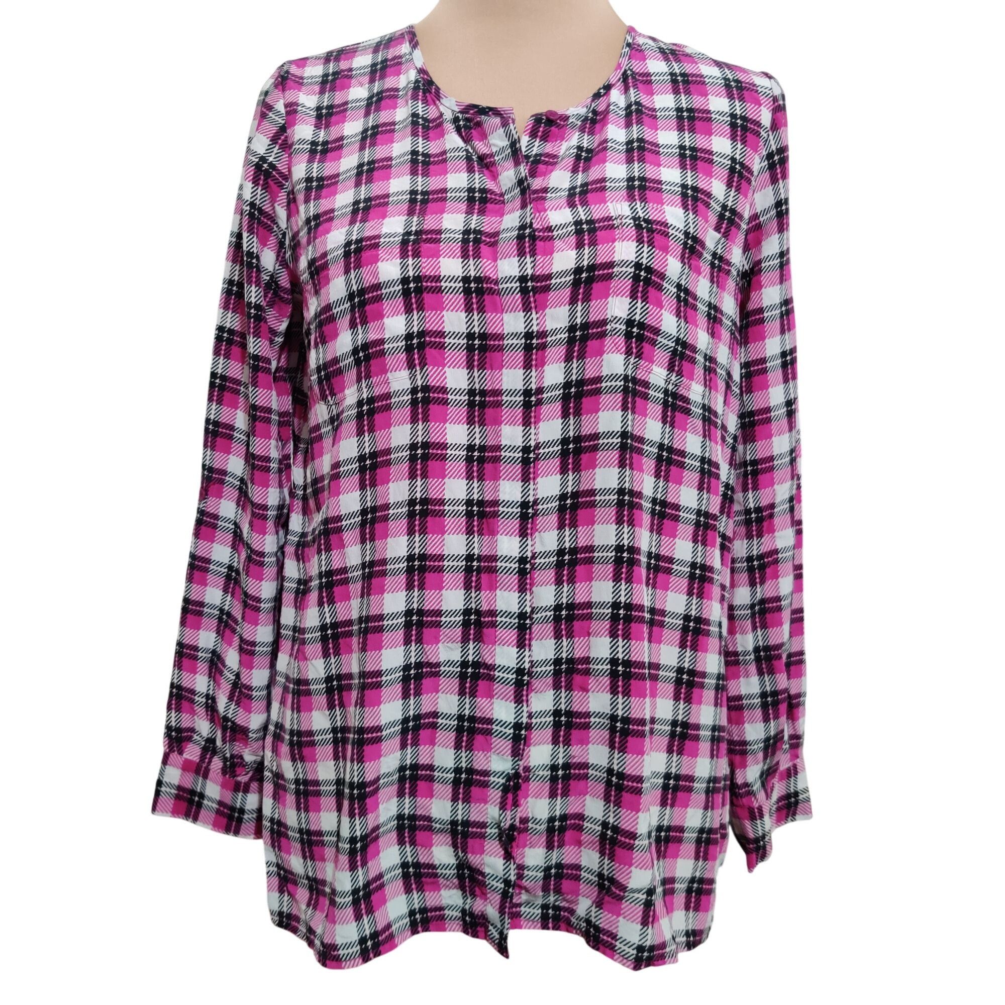 Joie Joie Womens Blouse Silk Top Button Up Long Sleeve Pink Black Size S / US 4 / IT 40 - 1 Thumbnail