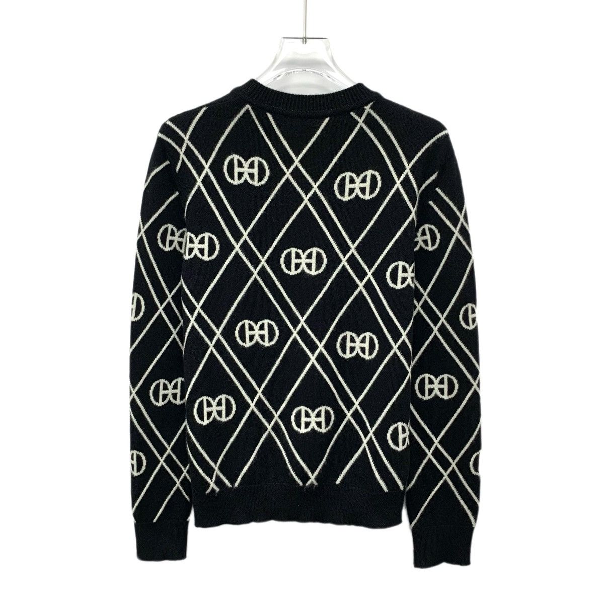 Hermes Hermes Black Lattice Jacquard Long Sleeve Knitwear K26WX Size XS / US 0-2 / IT 36-38 - 2 Thumbnail