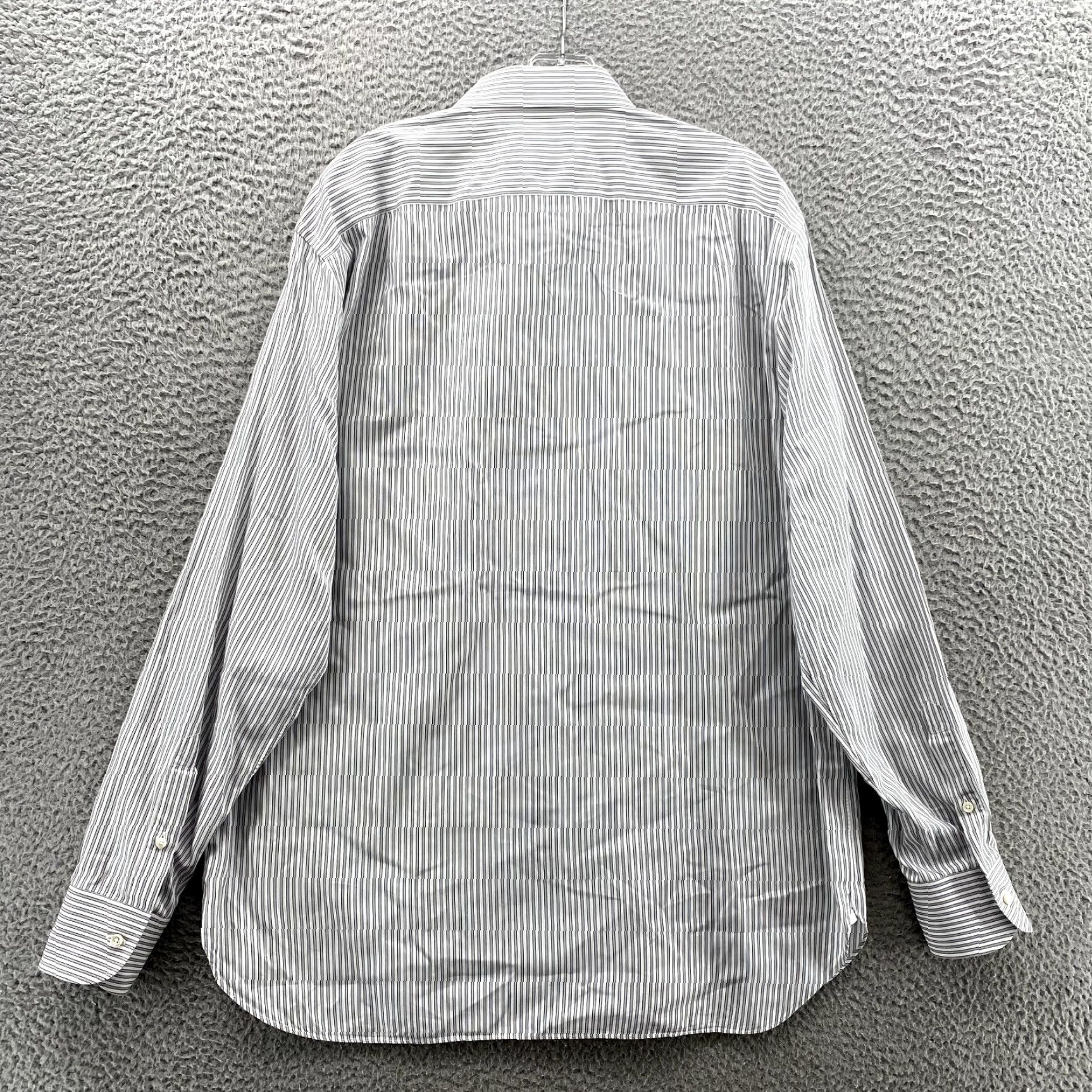 Ermenegildo Zegna Ermenegildo Zegna Dress Shirt Men's XL Gray White Striped Office 90s Corpcore Mens Shirt Size 46R - 6 Thumbnail