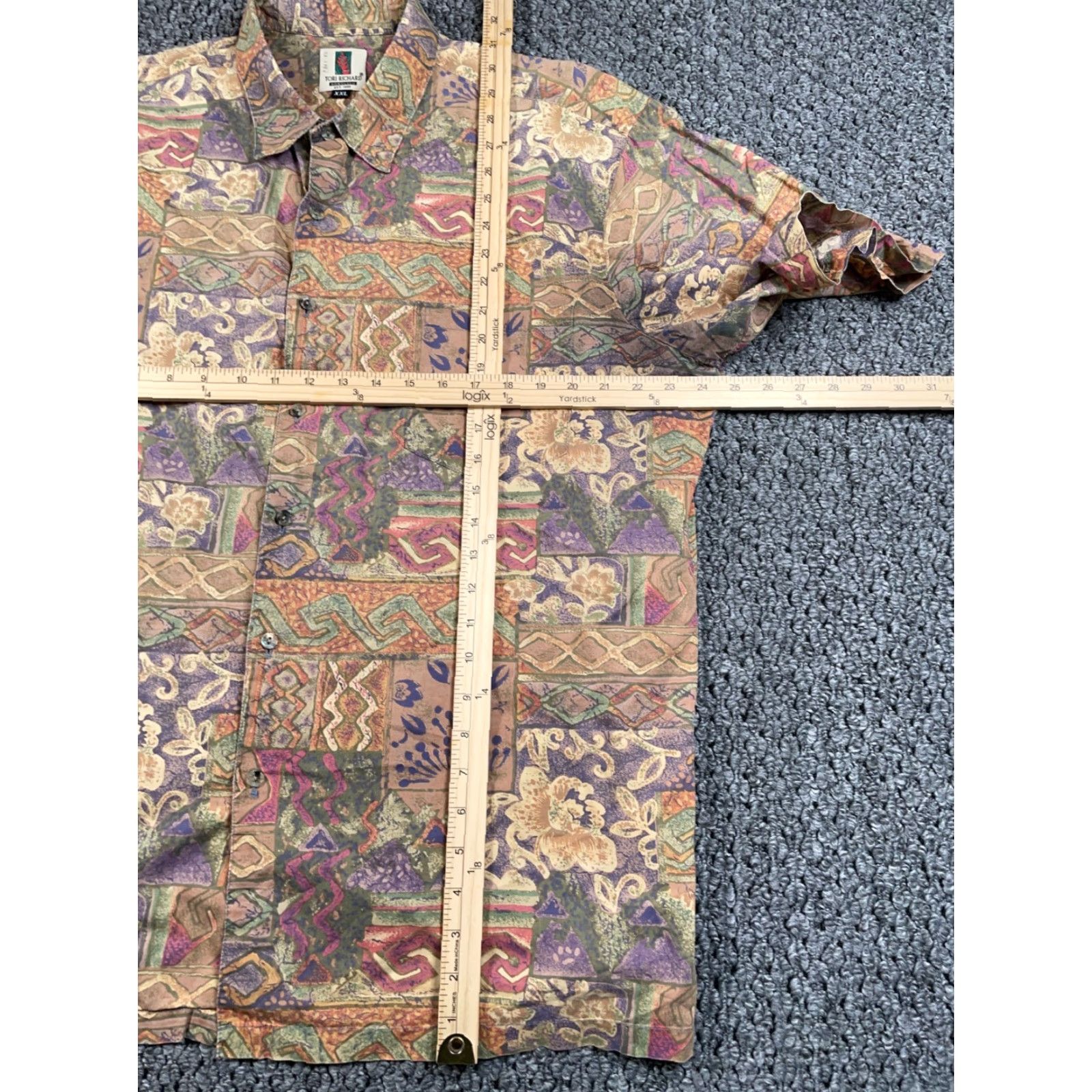 Tori Richard VINTAGE Tori Richard Patchwork Shirt Adult 2XL Brown Geometric Cotton Hawaiian Retro Men’s Shirt Size US XXL / EU 58 / 5 - 5 Thumbnail