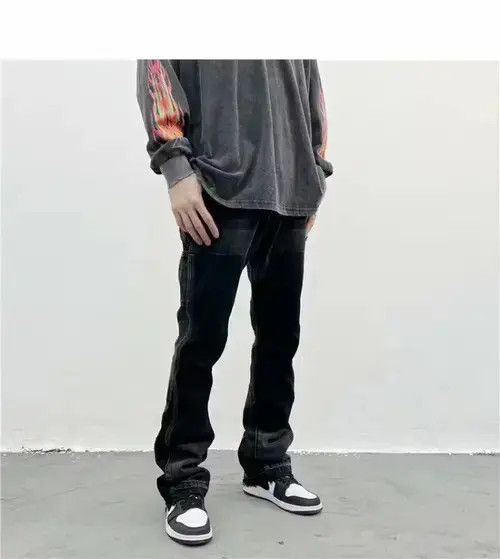 Designer × Japanese Brand × Vintage double knee carpenter faded flared jeans Size US 32 / EU 48 - 4 Thumbnail
