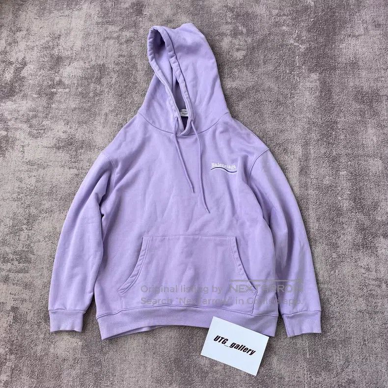 Balenciaga Balenciaga Embroidered wave Coke lavender purple hoodie Size US L / EU 52-54 / 3 - 1 Thumbnail