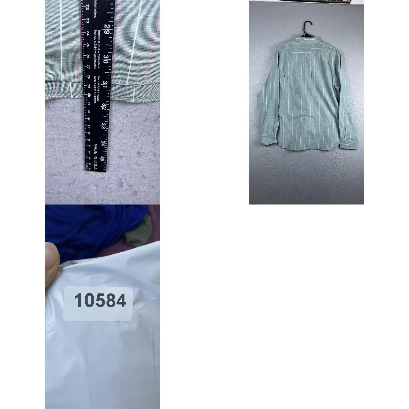 Nautica Nautica Shirt Mens Large Green Stripe Long Sleeve Button Front Stretch Casual Size US L / EU 52-54 / 3 - 8 Thumbnail
