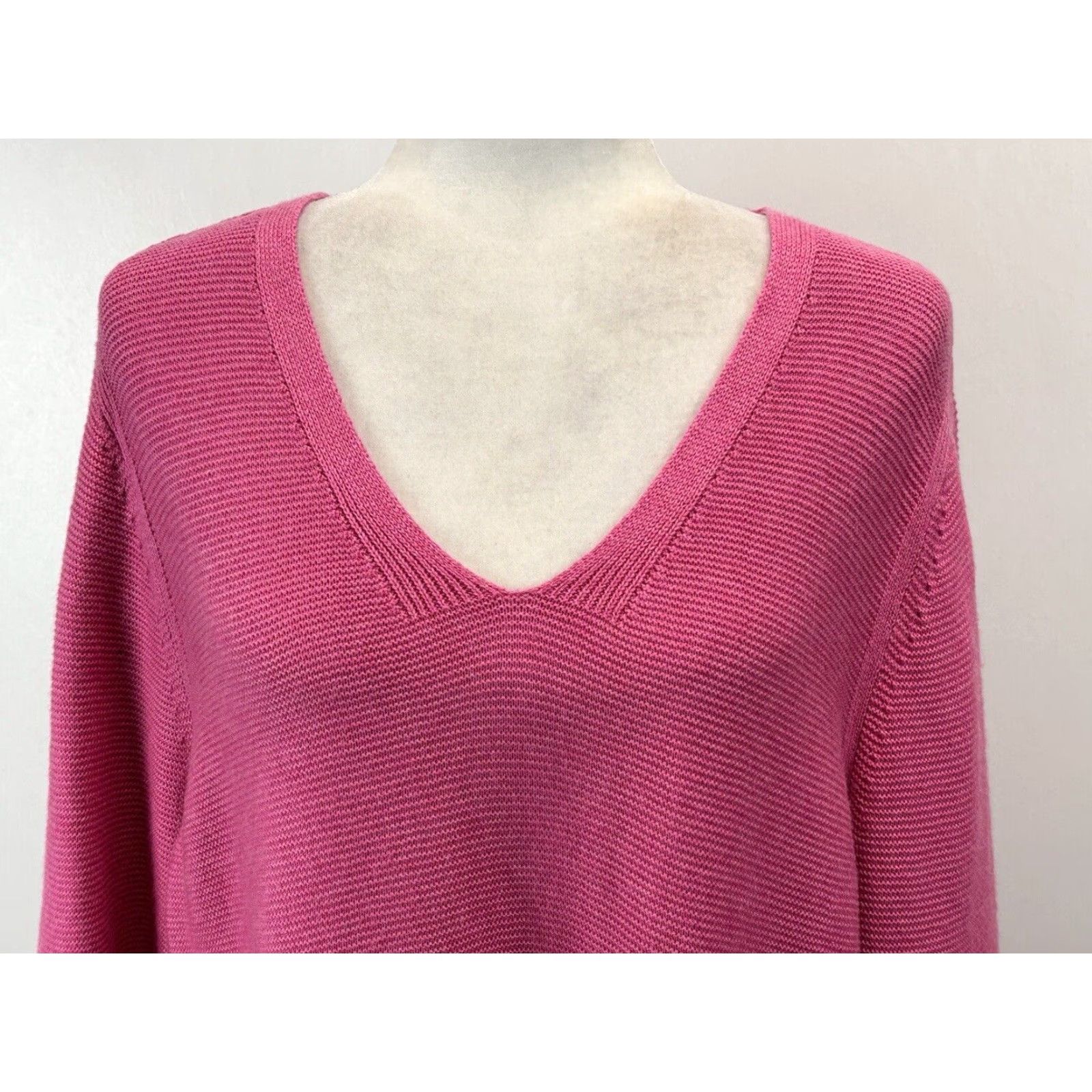 Talbots VINTAGE? No, it's Talbots V-Neck Tunic Knit Sweater Pink 3X Petit Plus Womens Size XXL / US 16-18 / IT 52-54 - 5 Thumbnail