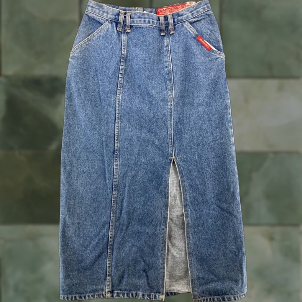 Denime VINTAGE No Excuses Denim Skirt Maxi Long Blue 11/12 Womens 90s Casual Pockets Zipper Size 32" / US 10 / IT 46 - 1 Thumbnail