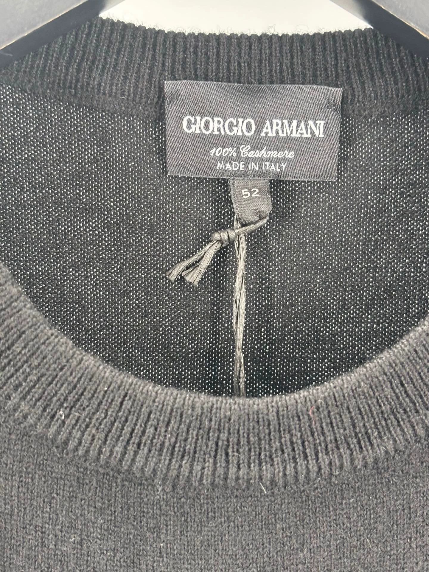 Emporio Armani black cashmere sweater by Giorgio Armani Size US M / EU 48-50 / 2 - 2 Thumbnail