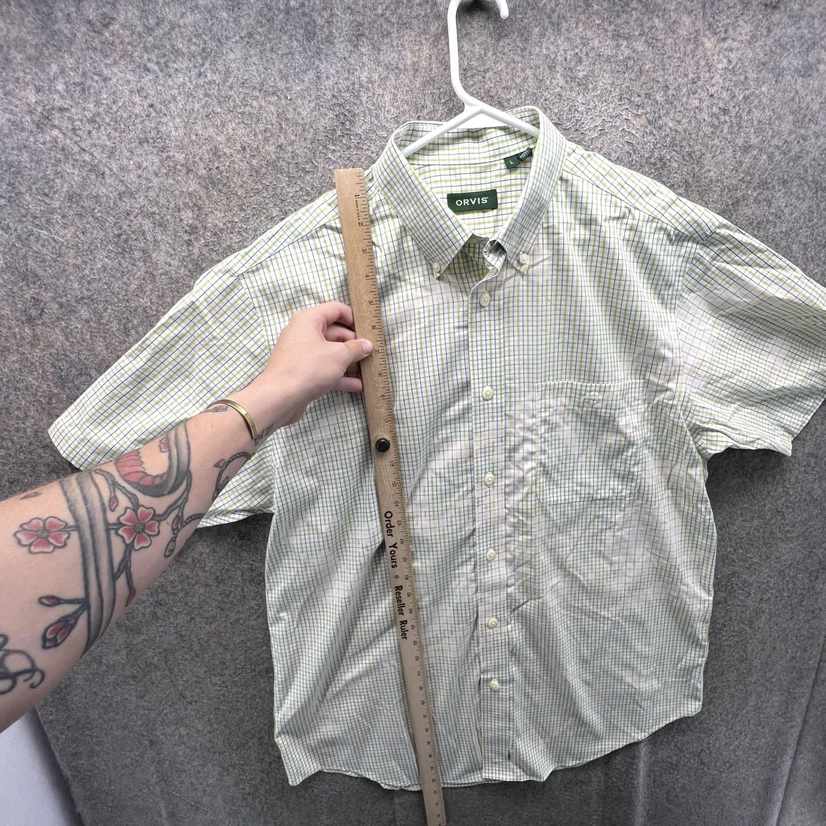 Orvis Orvis Shirt Mens L Green Check Short Sleeve Button Front Casual Woven Size US L / EU 52-54 / 3 - 6 Thumbnail