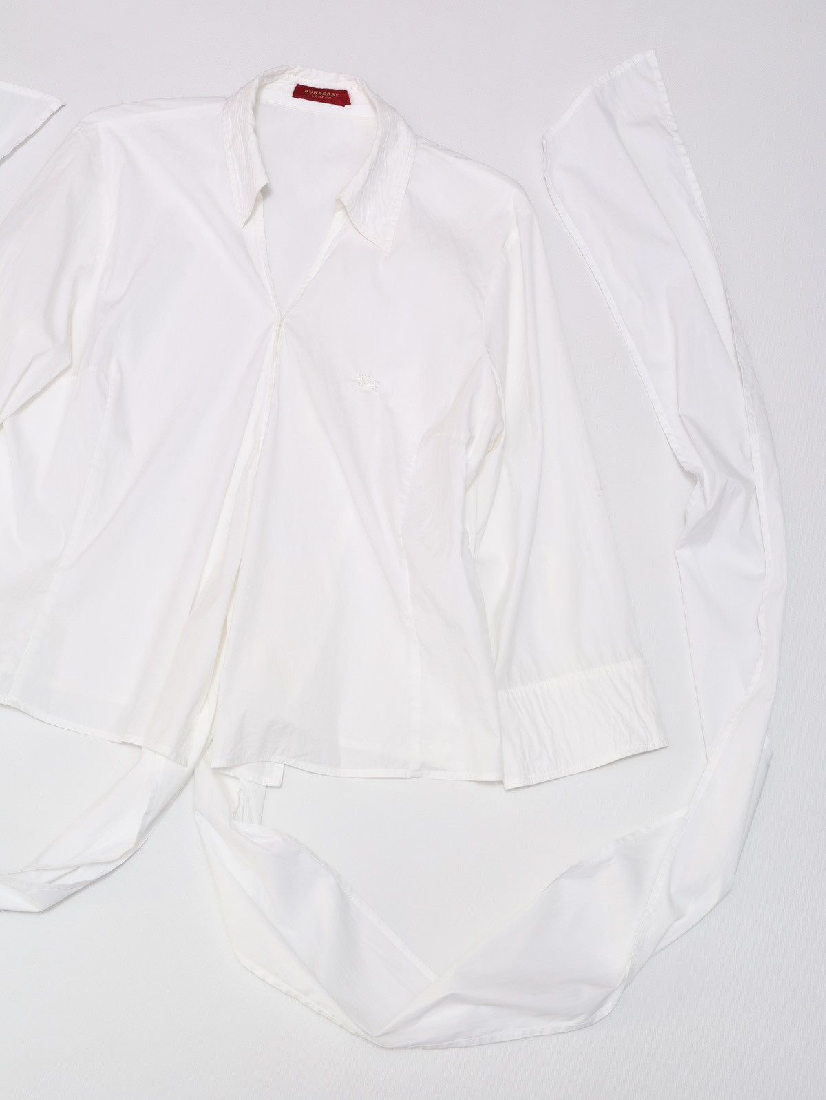 Burberry Burberry Red Label White Shirt With Ultra Long Belts Size L / US 10 / IT 46 - 5 Thumbnail