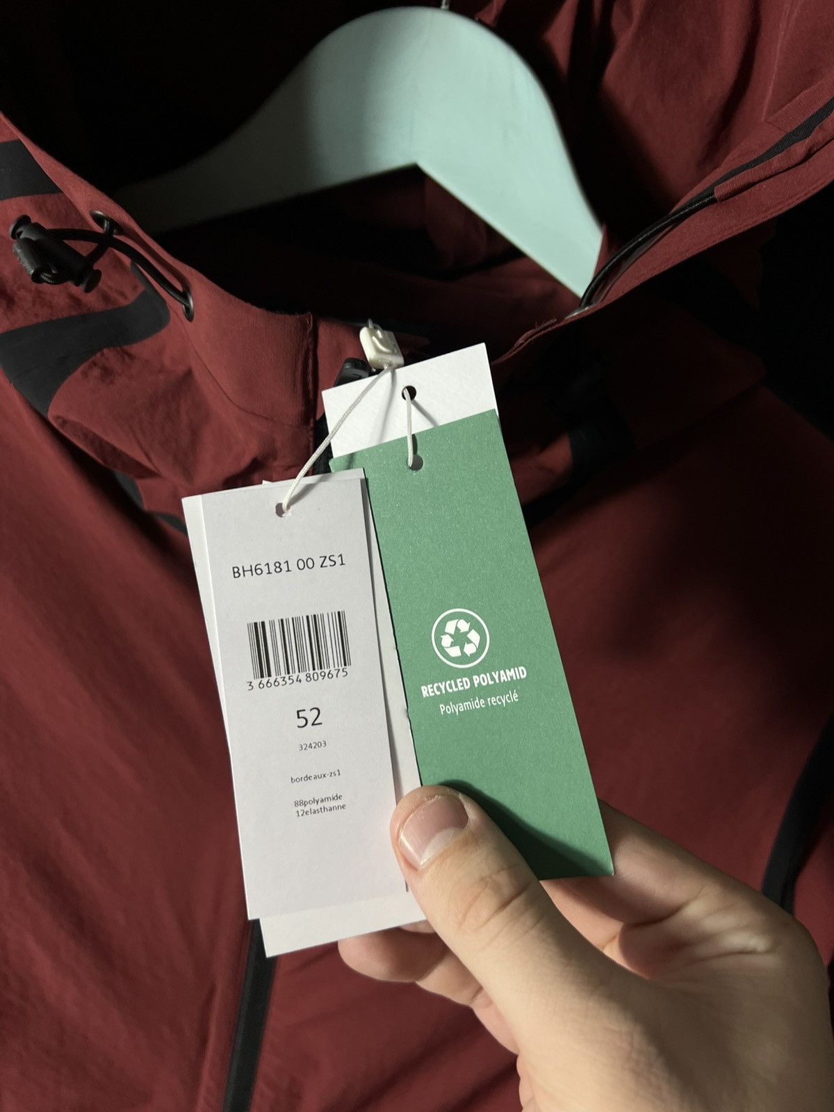 Lacoste 🐊 Lacoste Technical Hooded Jacket Burgundy Size M–L Size US M / EU 48-50 / 2 - 14 Thumbnail