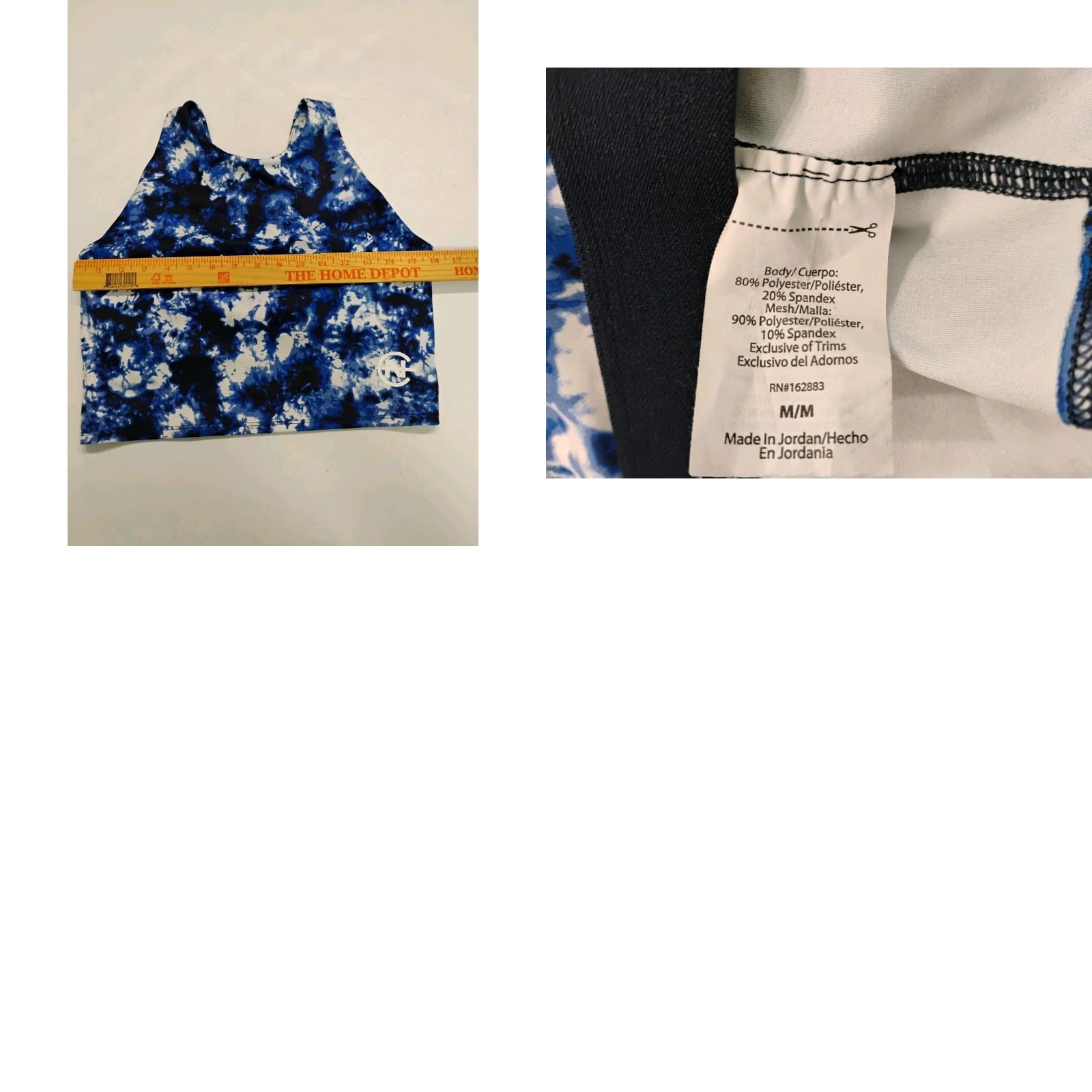 Nautica Nautica Competition Sport Bra Athletic Top Tie Dye Crop Tank Size Medium Blue Women Built-In Bra Athletic Crop Tank Shirt Size M / US 6-8 / IT 42-44 - 8 Thumbnail