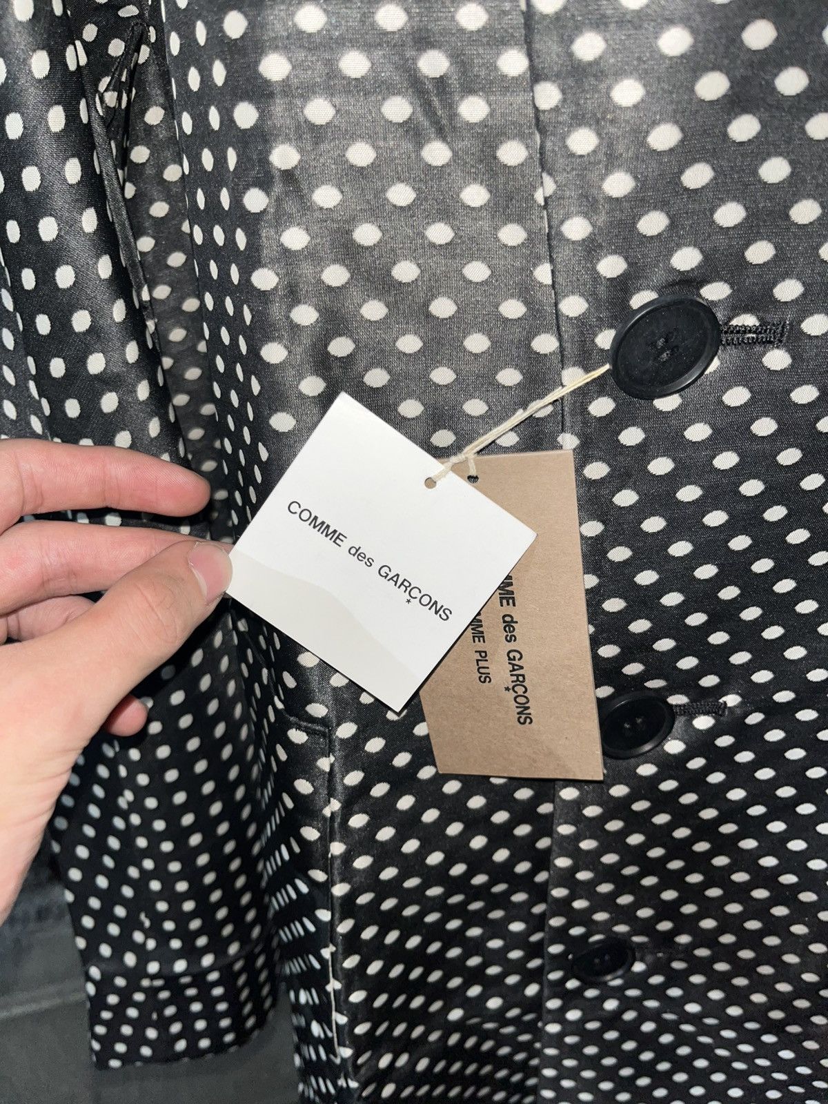 Comme des Garcons Homme Plus COMME des GARÇONS Homme Plus Polka Dot Double-Breasted Coat Size US XS / EU 42 / 0 - 4 Thumbnail