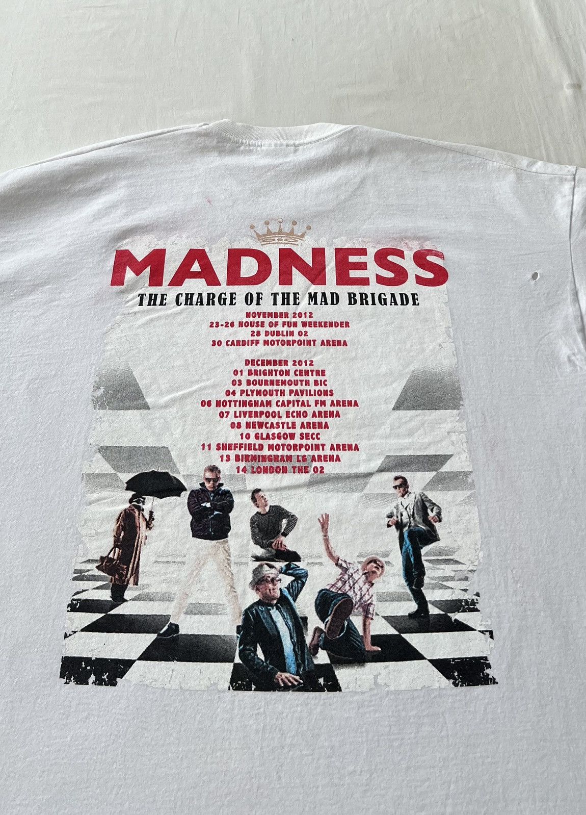Band Tees Vintage 2012 Madness Band Tour White T-shirt Size US XL / EU 56 / 4 - 13 Thumbnail