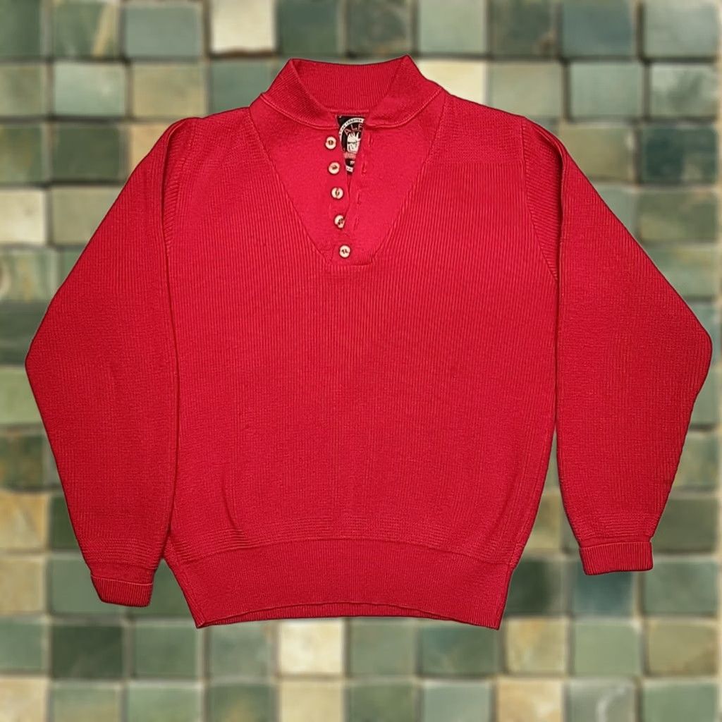 Vintage VINTAGE Alps Sweater Mens M Red Knit Henley Long Sleeve Outdoors Casual Size US M / EU 48-50 / 2 - 1 Thumbnail