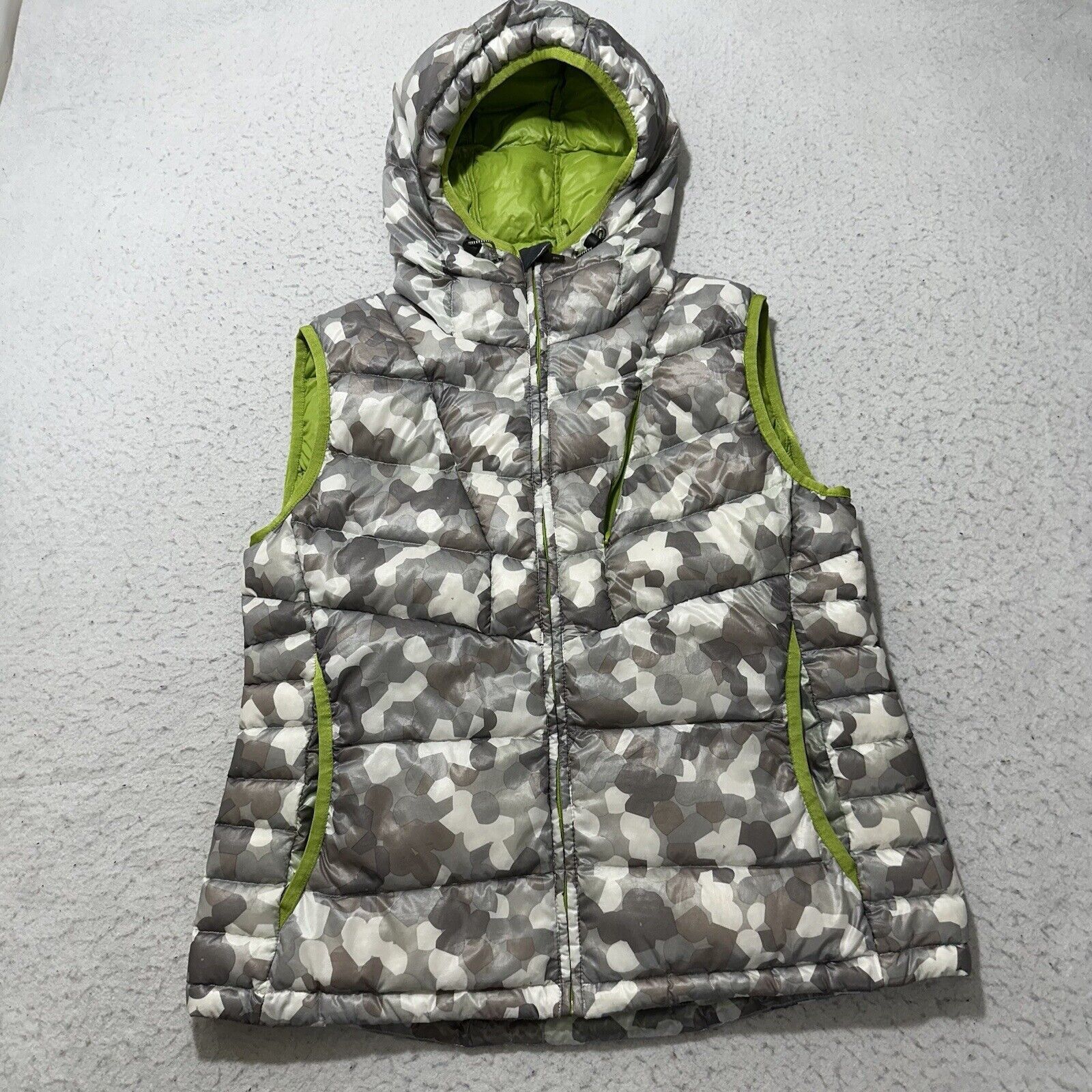 Other Koppen Medium Down Feather Puffer Vest Jacket Gray Camo Size M / US 6-8 / IT 42-44 - 1 Thumbnail