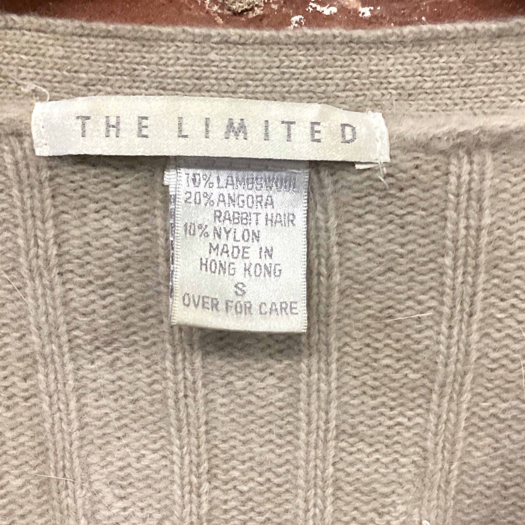 Vintage VINTAGE The Limited Womens Cardigan Sweater Beige Lambswool S Size S / US 4 / IT 40 - 2 Thumbnail