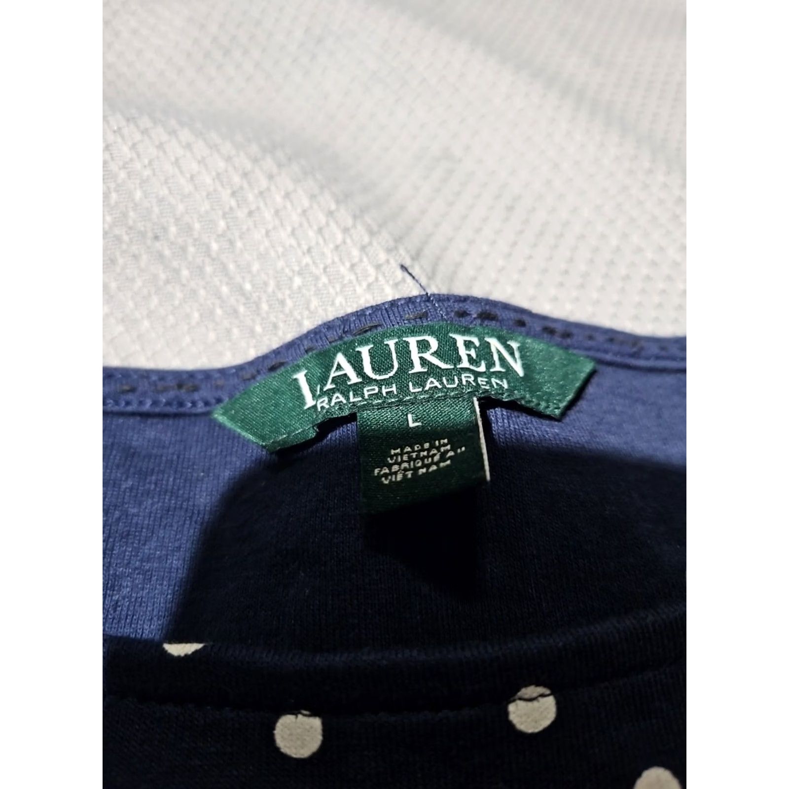 Ralph Lauren Lauren Ralph Lauren Shirt Womens Large Blue Polka Dots Bell Sleeve Ruffle Preppy Size L / US 10 / IT 46 - 6 Thumbnail
