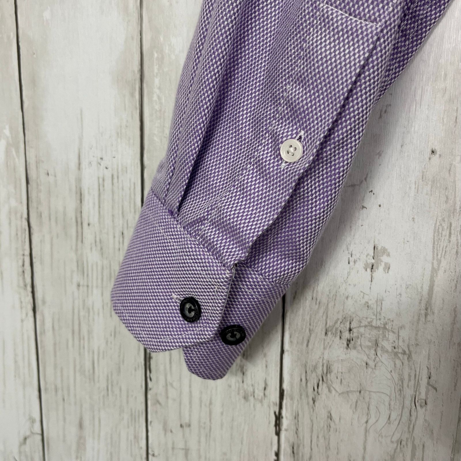Duchamp Duchamp Purple Check Collared Button Up Dress Shirt 15.5 Size US M / EU 48-50 / 2 - 5 Thumbnail