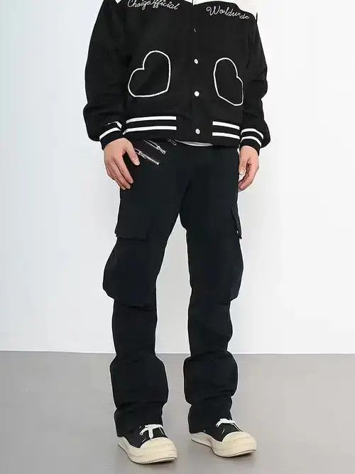 Designer × Vintage zipper punk stack cargo pants Size US 32 / EU 48 - 1 Thumbnail