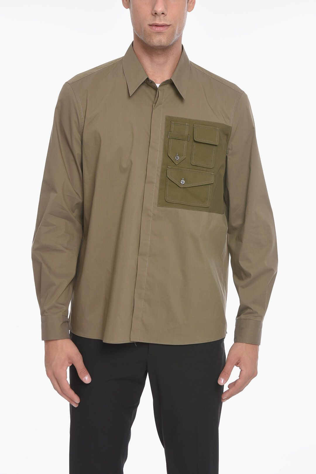 image of Neil Barrett Og1Mm1223 Shirt In Green, Men's (Size Small)