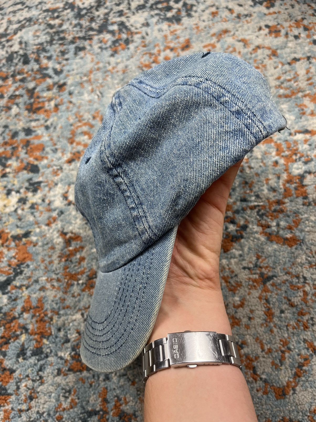 Vintage Vintage 90s Distressed Denim washed faded jeans hat Size ONE SIZE - 5 Thumbnail