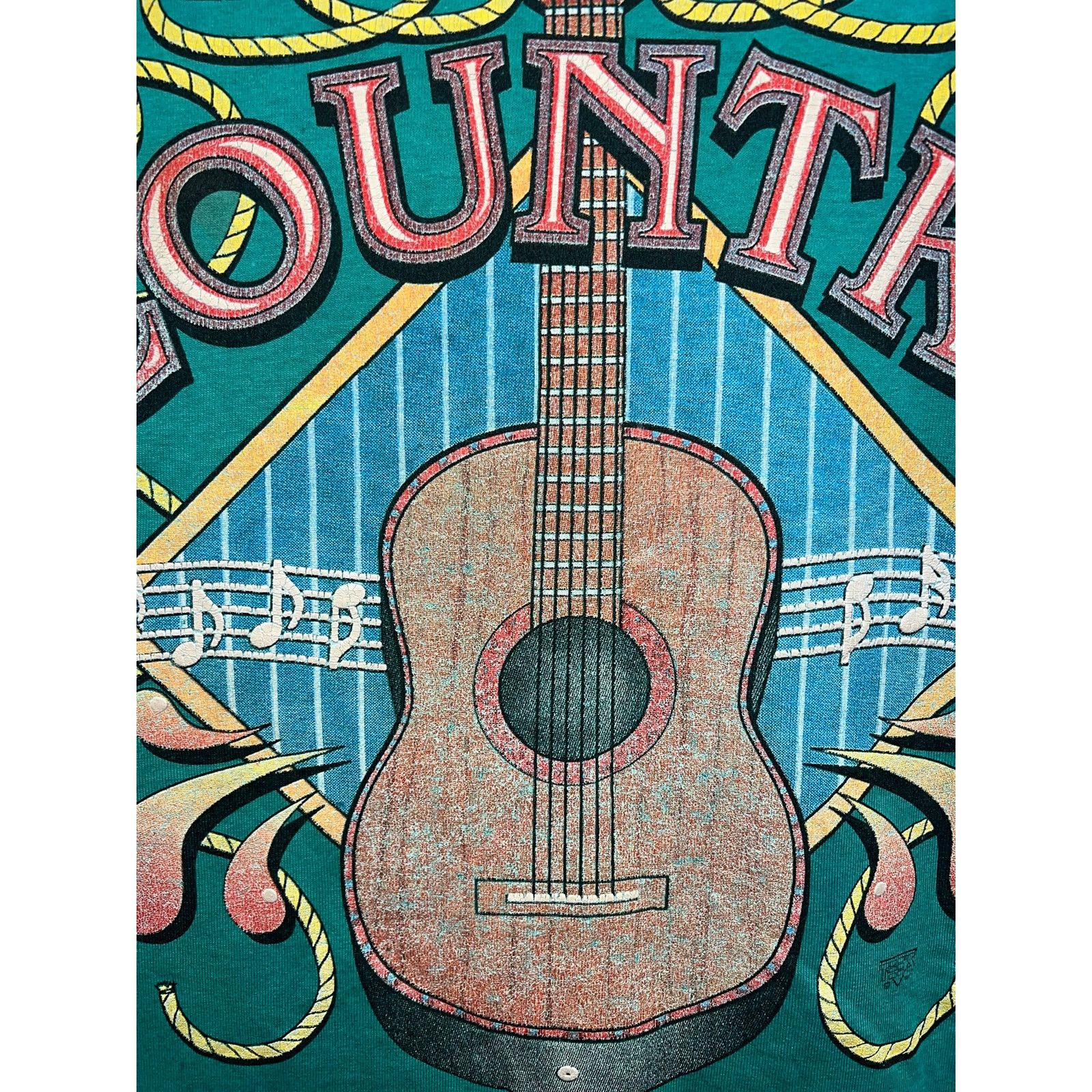 Vintage Vintage Country Music Shirt Born Guitar Arkansas Teal Tee XL Size US XL / EU 56 / 4 - 5 Thumbnail