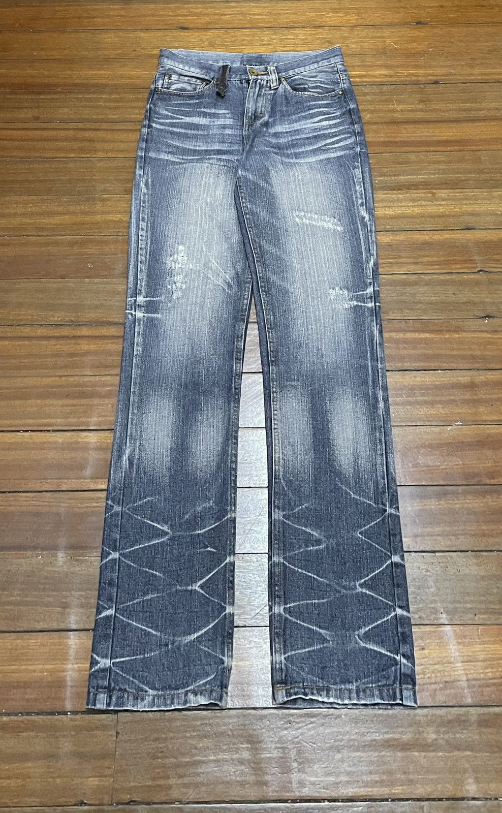 14th Addiction × Japanese Brand × Le Grande Bleu (L.G.B.) Rare Design Vintage Japanese Brand Double Focus Jeans 2000s Size US 29 - 1 Thumbnail