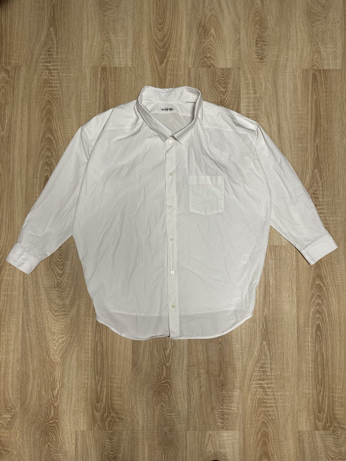 Balenciaga Oversized Shirt in White Poplin
