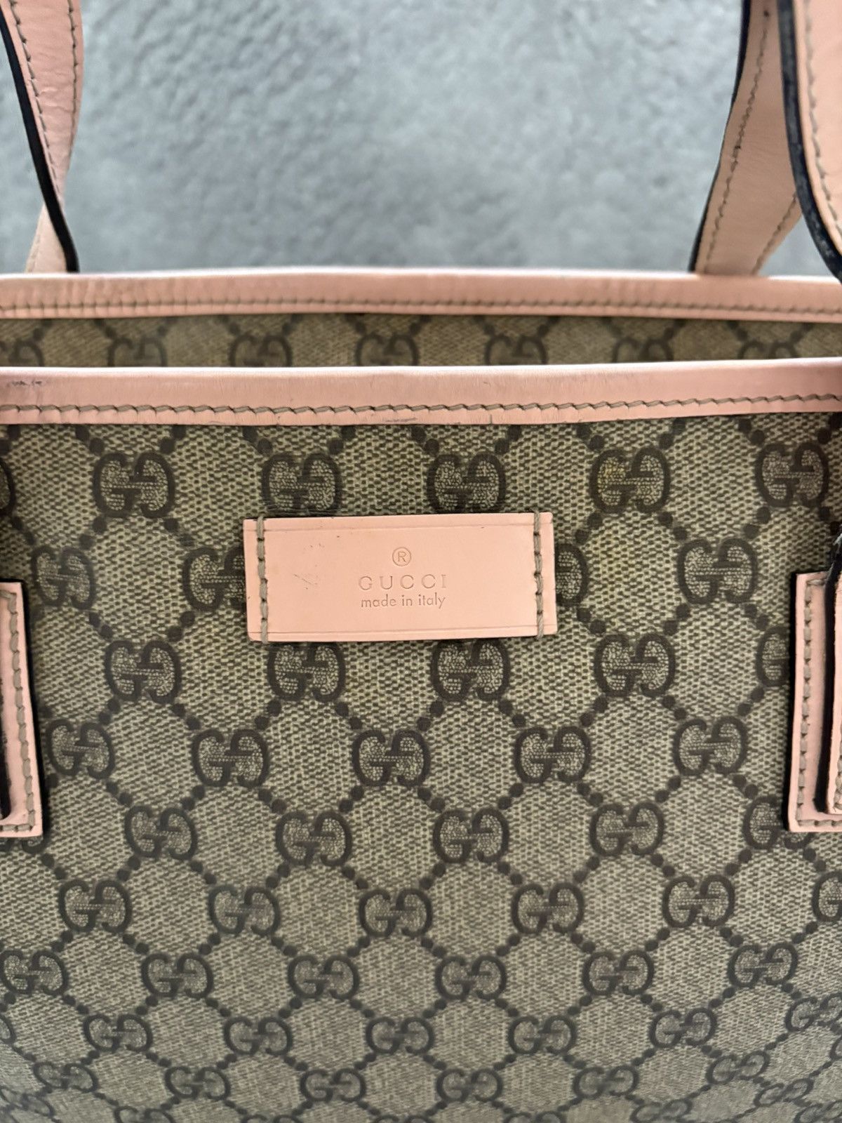 Gucci Sac a main gucci cabas en toile GG beige cuir rose Size ONE SIZE - 5 Thumbnail