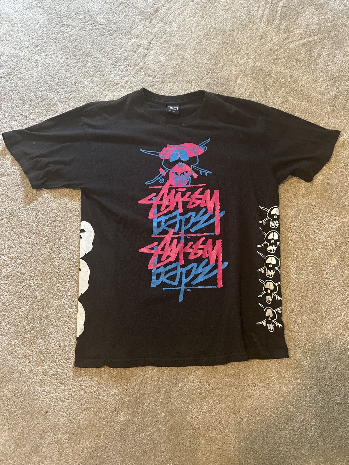 Bape × Stussy Stussy x Bape Vintage Colab Neon Black Tee Size US M / EU 48-50 / 2 - 1 Thumbnail