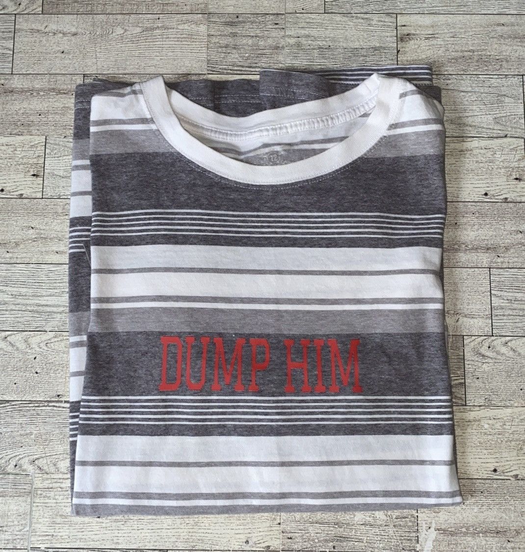 Vintage Vintage Y2K Style, Dump Him, Upcycled Oversized, Striped Tee Size L / US 10 / IT 46 - 3 Thumbnail