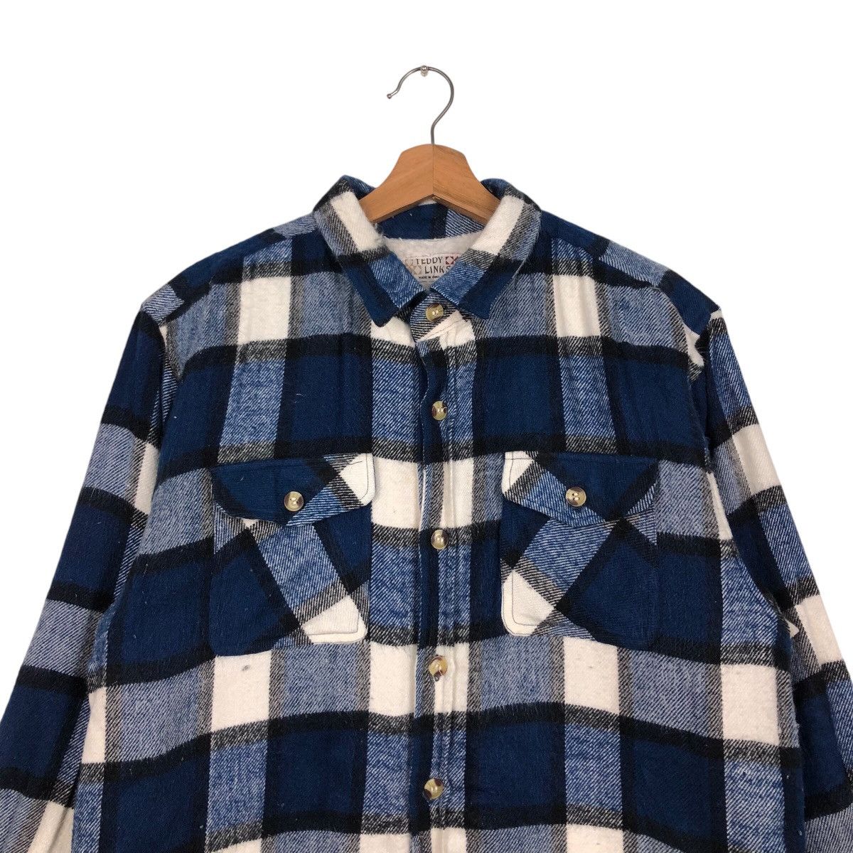 Flannel × Japanese Brand × Vintage 📌Vintage Flannel Wool Jacket Teddy Links Issey Miyake Size US M / EU 48-50 / 2 - 4 Thumbnail