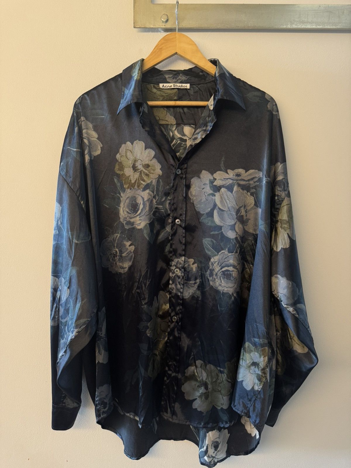Acne Studios Acne Studios - Setar Long Sleeve Crinkled Shirt Size US M / EU 48-50 / 2 - 4 Thumbnail