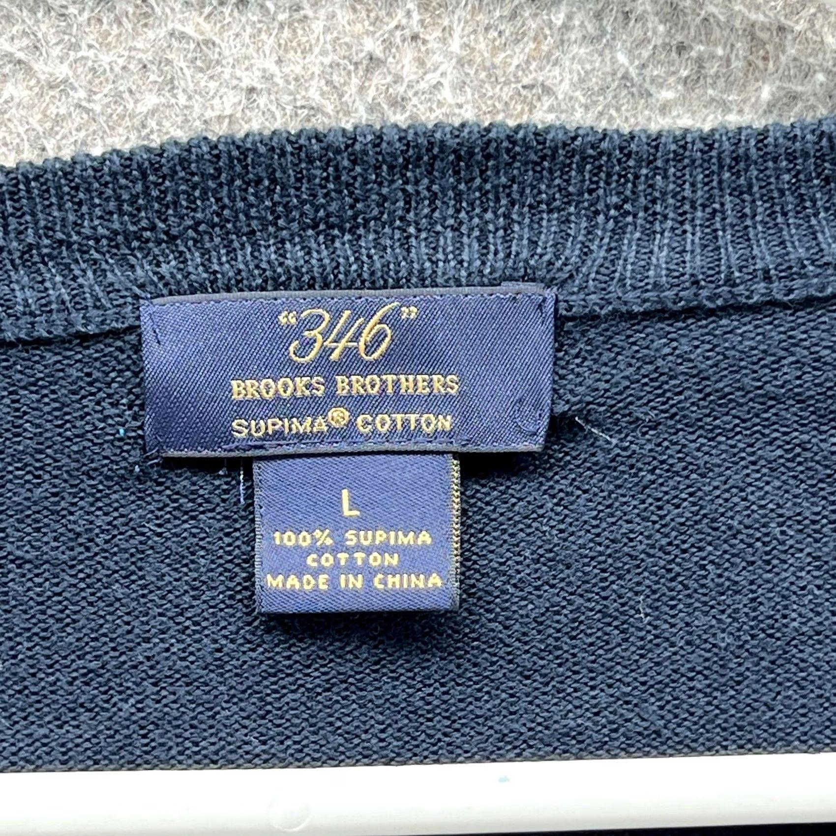 Brooks Brothers VINTAGE Brooks Brothers 346 Sweater Mens Large Blue Supima Cotton V-Neck Pullover Size US L / EU 52-54 / 3 - 7 Thumbnail