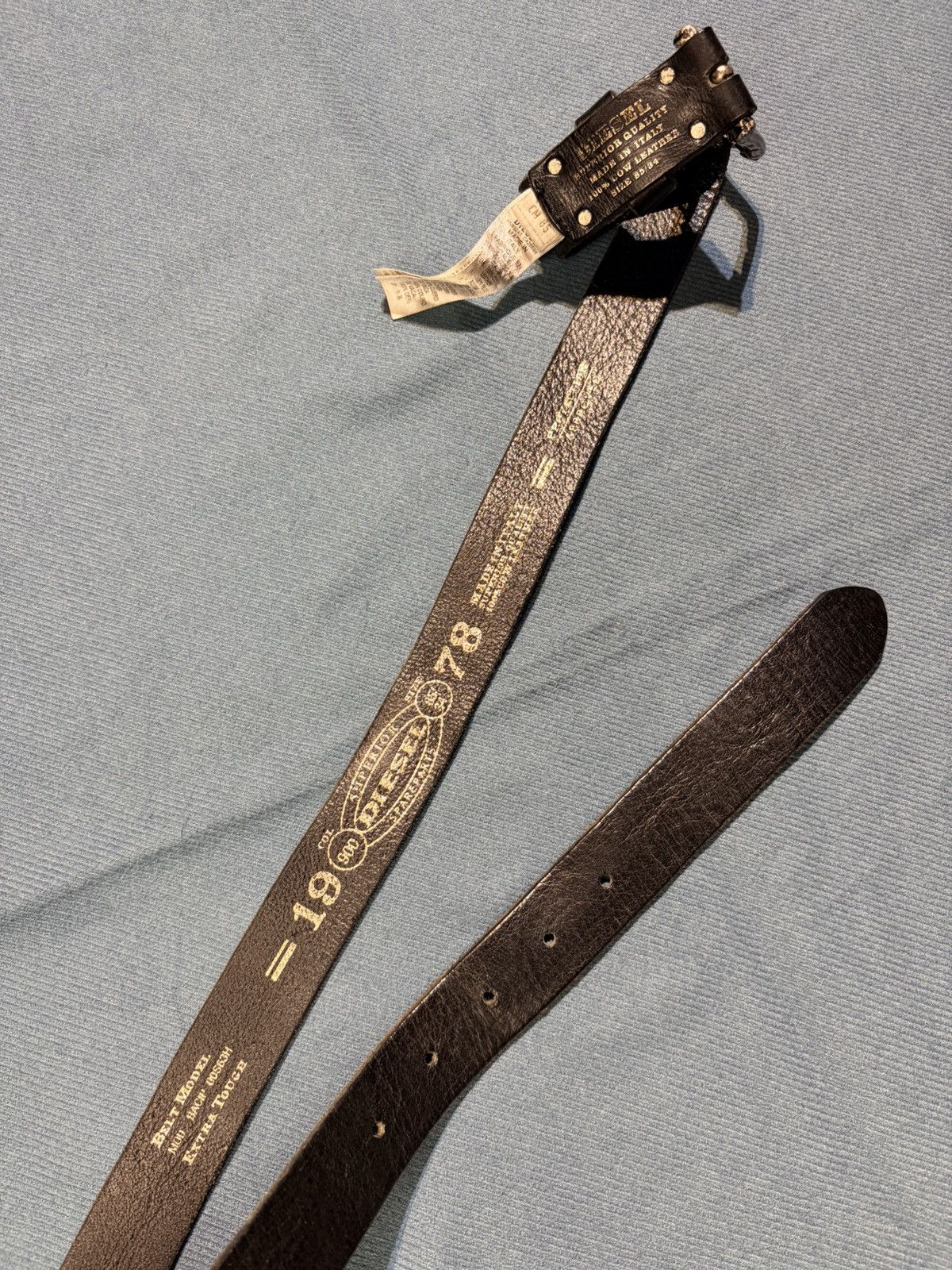 Diesel Y2K Diesel Engraved Logo Buckle Black Dip Brass Belts Size ONE SIZE - 3 Thumbnail