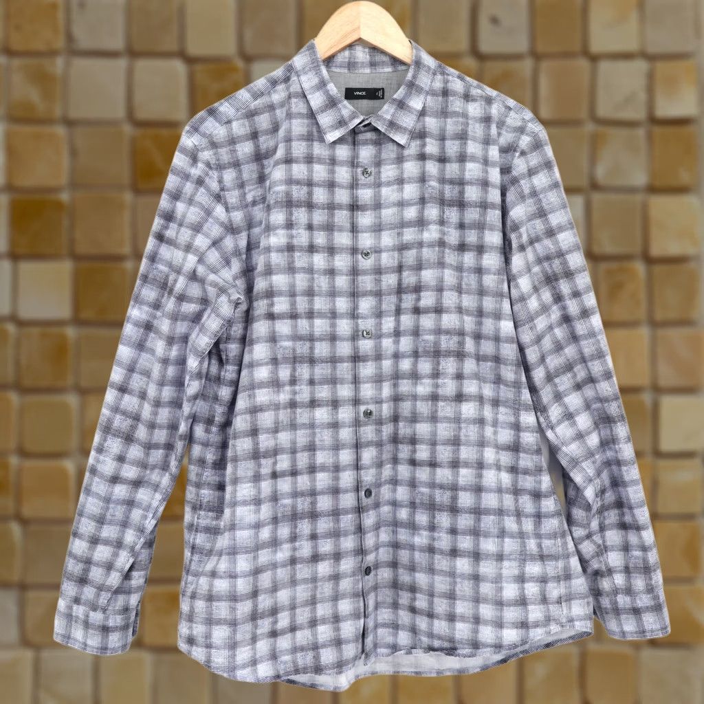 Vince Vince Shirt XL Multicolor Cotton Plaid Button-Up Long Sleeve Relaxed Slim Mens Size US XL / EU 56 / 4 - 1 Thumbnail